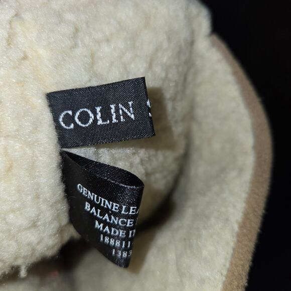 Colin Stuart Tan Suede Leather Slip ON Back Laced Wedge Boot Size 8 - Picture 6 of 10